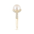 thumbnail image 3 of Angara Vintage Style Freshwater Cultured Pearl Ring in 14K Yellow Gold for Women | June Birthstone Jewelry for Her, 3 of 8