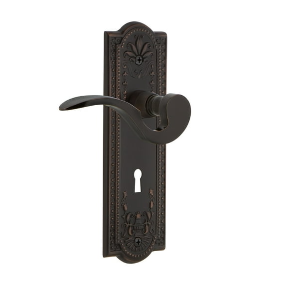 Nostalgic Warehouse Meaman_Prv_234_Kh Manor Privacy Door Lever Set - Bronze