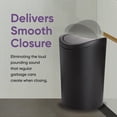 thumbnail image 4 of Superio Small Trash Can with Lid 6 Liter, Plastic Mini Waste Bin 1.5 Gallon, Modern Curved Lid Swing Top Lid, Bathroom, Bedroom, Office, Under Desk (Black), 4 of 9