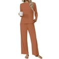 thumbnail image 6 of UVN Fall Womens 2 Piece Pajamas Set Loungewear Long Sleeve Tops and Pants Soft Lounge Sets, 6 of 9