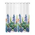 thumbnail image 2 of nqOlkjepod Outdoor Curtains for Patio Waterproof, Summer Botanical Succulents Outdoor Privacy Panels Grommet, Watercolor Spring Floral Blackout Outside Curtains for Porch/Cabana 54"x108", 2 Panels, 2 of 8
