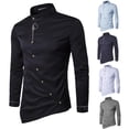 thumbnail image 4 of Hombres Casual Irregular Multicolor Botón Slim Fit Manga Larga Cardigan Camisas Odeerbi ODB-6, 4 of 4