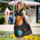thumbnail image 5 of Fotbe Solar System Paper Art Vestido de Dormir para Niñas de 3 a 10 Años, Mangas Cortas, Estilo Princesa, Pijama Camisón con Mangas Voladas-XX-Large, 5 of 6