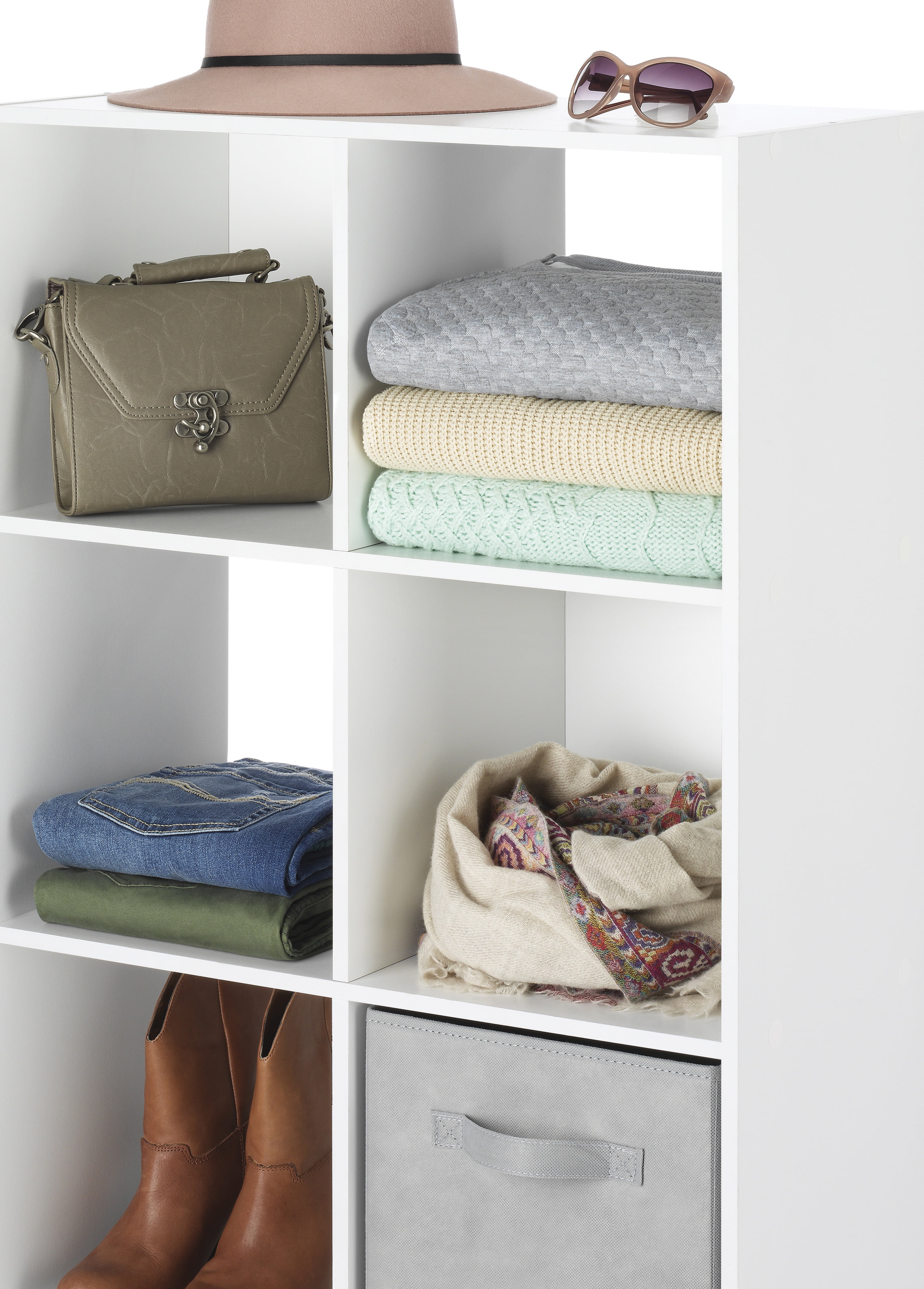 Whitmor 3 Shelf Cube Bookcase Organizer - 6 Section - White - Adult Use