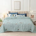 thumbnail image 4 of Qocolhg Summer Quilts for Adults Kids, Air Conditioning Quilt, Washed Cotton Cooling Blankets for Hot Sleepers, Sofa Bedding Soft Coverlet Lightweight Cooling Quilts for All Season, 39x59 inch, Blue, 4 of 5