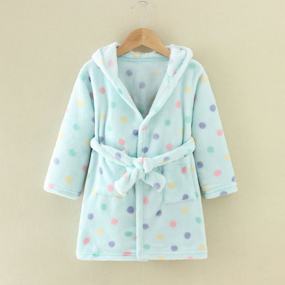 Bathrobe for Girls Robes for Kids Animal Robes Hooded Thick Warm Flannel Bathrobe Night-robe Pajamas Pjs Sleepwear Robes for Girls 3-4 Years