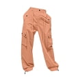 thumbnail image 6 of Endives Womens Cargo Pants Parachute Pants Baggy Wide Leg Pant Waterproof With Pockets Orange, 6 of 7