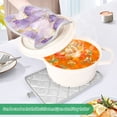 thumbnail image 3 of Yayeee Pot Holders Kitchen Heat Resistant with Pockets 7"x9.8" Cotton Oven Cooking Hot Pads, Pastel Purple Marble Pattern, 3 of 7