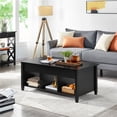 thumbnail image 5 of Alden Design 47.5 inch Wooden Lift Top Coffee Table with 3 Storage Compartments, Black, 5 of 9