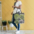 thumbnail image 4 of FORMRS Womens Canvas Tote Bag with Zipper Inner Pocket Shoulder Handbag, Gray Floral, 4 of 7