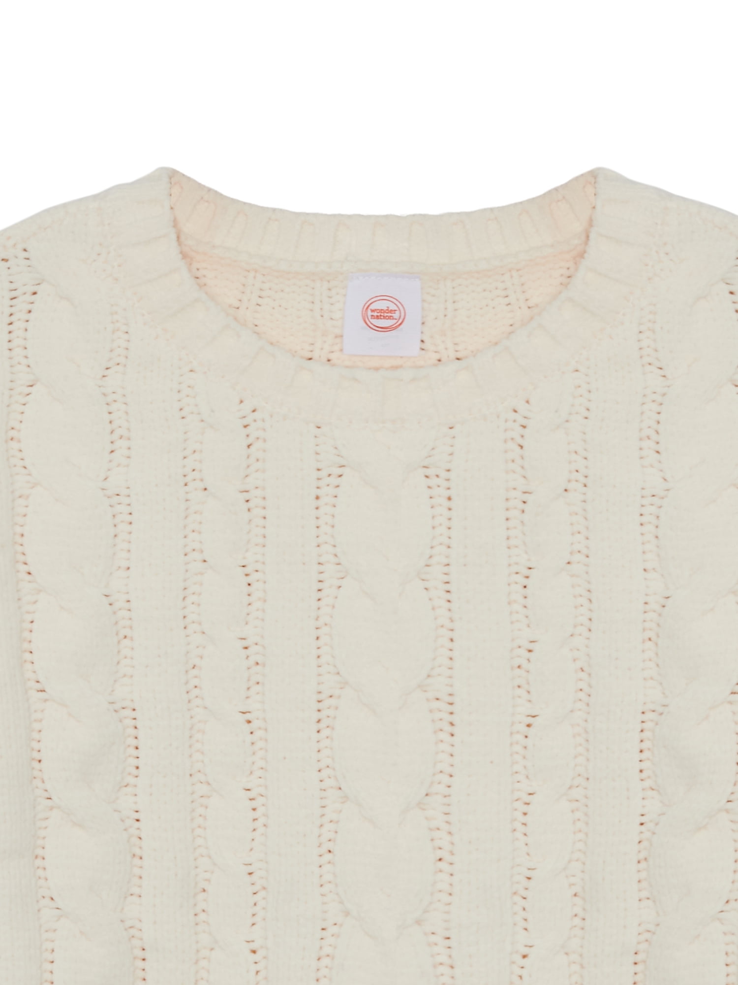 Wonder Nation Toddler Girls Cable Knit Sweater, Sizes 12M-5T