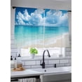 thumbnail image 5 of Ocean Beach Sheer Curtains 2 Panels Set Summer Nature Sea Sky Cloud Scenery Lihgt Filtering Rod Pocket Voile Drape, Semi Sheer Window Curtains for Bedroom Living Room, 52"x54", 5 of 5