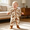 thumbnail image 7 of CAUYDY 3 6 9 Months 1T 2T Baby Boy Coming Home Outfits Newborn Sleepers Preemie Clothing Fall Winter Long Sleeved Bodysuit Infant Boys Pajamas Romper Coffee for Sizes 3-6 Months, 7 of 7