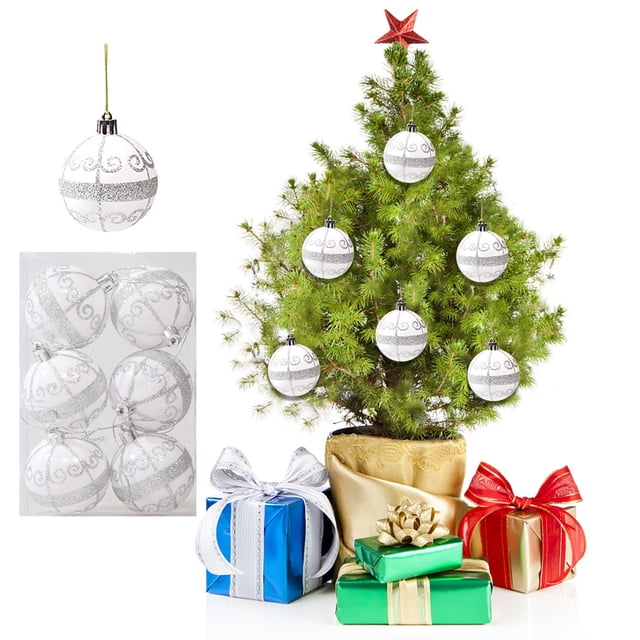 Fiudx Adornos Navideños, Plástico Irritante, Adornos de Árbol de Navidad, Fiestas En Casa, Reuniones Familiares, Seguros para Niños, 6 Cm de Diámetro.