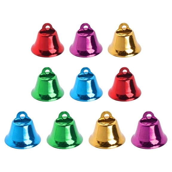 Clearance Sale | Christmas Jingle Bell Ornaments Set of 10, Colorful Metal Tree Hanging Bells Holiday Wreath Decor