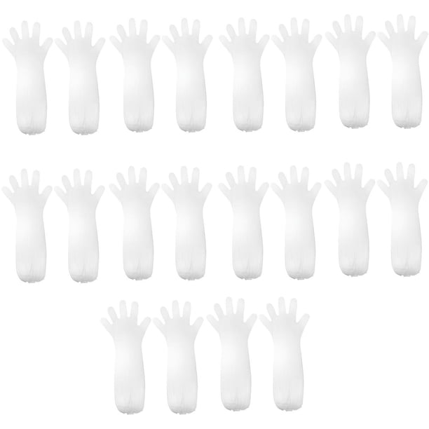 Guantes de limpieza desechables extralargos, 10 pares, 60 cm (23,6 pulgadas), reutilizables, impermeables, de manga larga, para cocinar, lavar platos y tareas domésticas. Protección extendida para