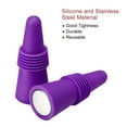 thumbnail image 4 of Uxcell Silicone Wine Bottle Stoppers Sealer Caps Cover for Drink Purple 4Pack, 4 of 5