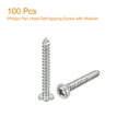 thumbnail image 3 of ST4x30x8mm Phillips Pan Head Self-tapping Screw with Washer, 100pack 304 Stainless Steel Wood Screw (Silver), 3 of 6