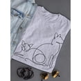 thumbnail image 3 of Dog And Cat In Line Art T-Shirt Women -Image by Shutterstock, Female Large, 3 of 4