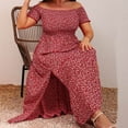 thumbnail image 7 of Zorckvet Womens Trendy Dresses Boho Loose Plus Size Puff Sleeve Floral Print Dress for Women off Shoulder, 7 of 7