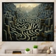 thumbnail image 2 of Designart "Surreal Maze Landscape Exploration IV" Extra Large Landscapes Framed Wall Art - Traditional Brown Surrealism Landscape Entryway Framed Wall Art, 2 of 7