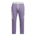 thumbnail image 4 of Relaxed Fit Drawstring Cargo Pants for Men Waffle Knit Textured Trousers Side Pockets Breathable Bottoms Casual Lounge Home-wear, 4 of 7