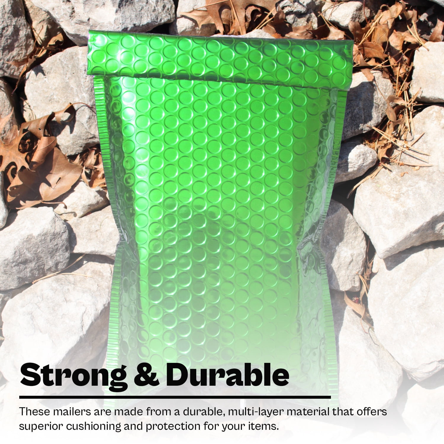 MMBM Green Poly Bubble Mailers 250 Pcs 7" x 6.75" Durable Padded Envelope Green