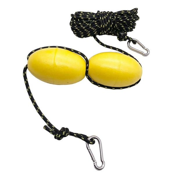 Línea de remolque de cuerda de 9,1 m, correa de flotador de boya y gancho de material acero inoxidable para sistema de anclajes de pesca (amarillo) Zulema Float de ancla de kayak