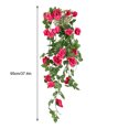 thumbnail image 2 of Artificial Rosa Garland Simulación Flor Vid Decoración floral Colgante de pared Plástico Flor falsa Ratán, Rosa roja Yuarrent HA8441-02B, 2 of 6