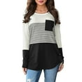 thumbnail image 6 of Youmylove Women Maternity Long Sleeve Striped Nursing Tops T-Shirt Tee Shirts For Breastfeeding Comfy, 6 of 7