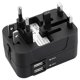 thumbnail image 2 of Cargador Integrado Mundial Adaptador Enchufe CA Pared Con Puertos Carga USB Duales Adecuado para EE. UU. UE Reino Unido Australia (negro), 2 of 7