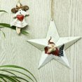 thumbnail image 5 of 4 piezas Exquisito Papá Noel de hierro forjado, muñeco de nieve, colgante de estrella de cinco puntas, adornos para árboles de Navidad, suministros para fiestas, 5 of 5