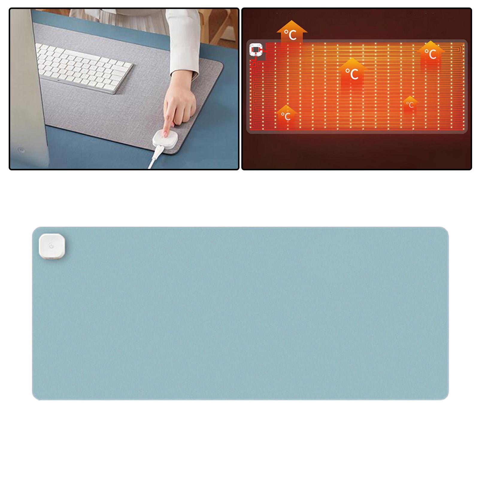 Heated Desk Mat 3 Speeds PU Leather Laptop Computer PC Pads Mat