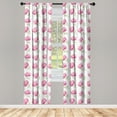 thumbnail image 3 of Ambesonne Flower Curtains, Pink Peony Garden, Pair of 28"x63", Pale Pink and Pale Green, 3 of 5