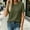 *Army Green, variant on ClodeEU Women's Round Neck Short Sleeve T-Shirt,Casual Solid Color Loose Fit Top Army Green,Women's Plus L