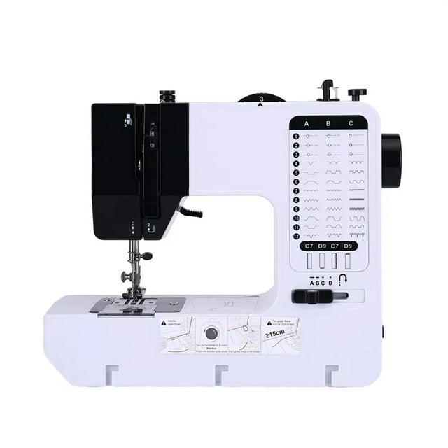 Machine à Coudre Domestique Portable Mini Surjeteuse Bouton de Démarrage Électrique avec Pédale, Fil Lisse