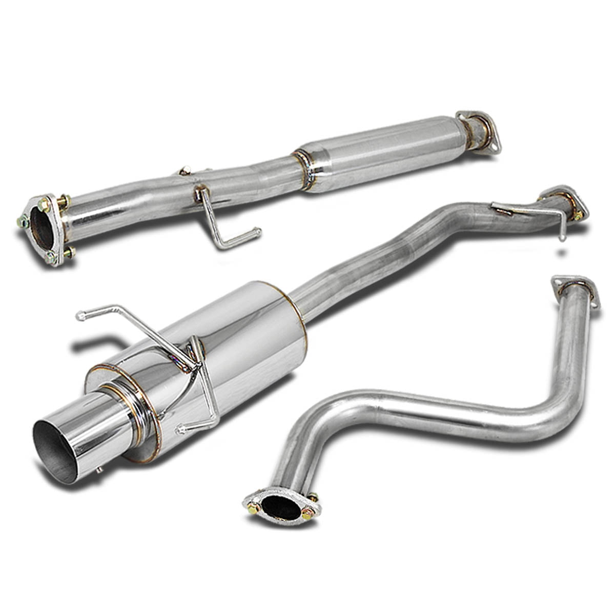 FOR 03-07 HONDA ACCORD L4 STAINLESS SS CATBACK EXHAUST SYSTEM 4.0/" MUFFLER TIP