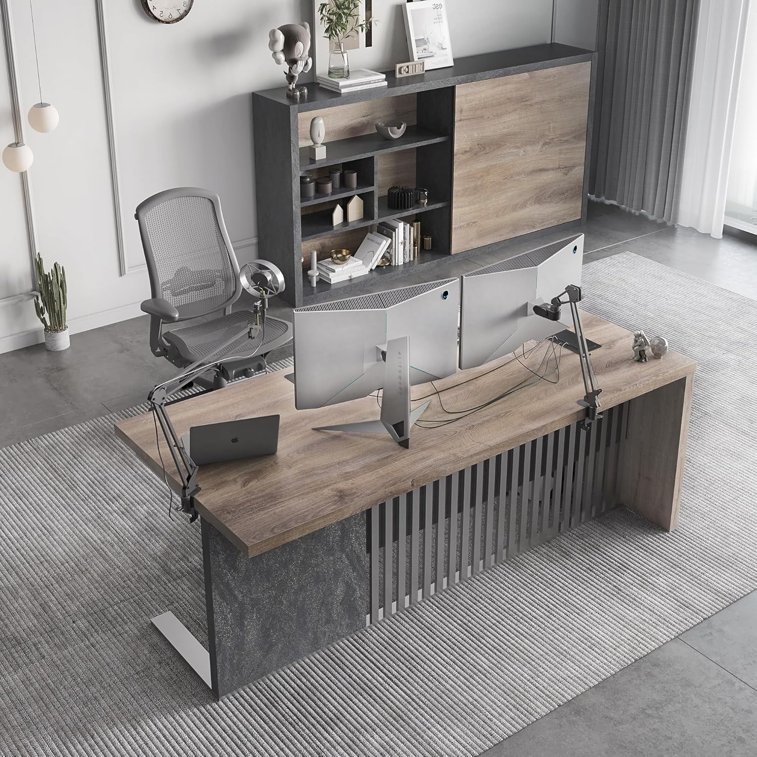 70.87" Executive Office Desk with Stainless Steel Sturdy Frame