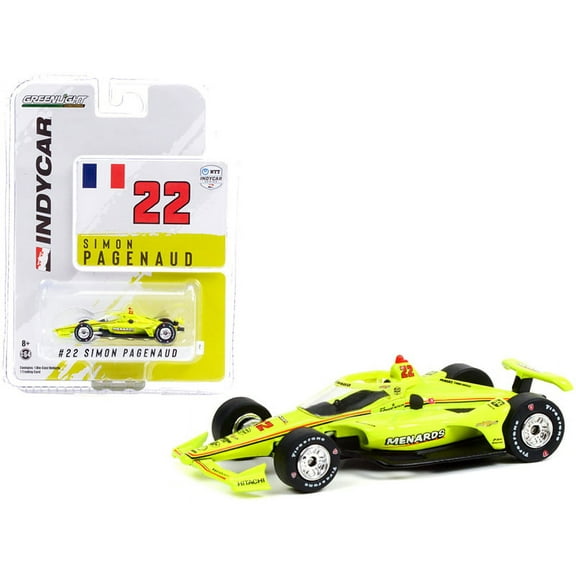 Menards 2021 Dallara IndyCar, #22 Simon Pagenaud - Greenlight 11505/48 - 1/64 scale Diecast Model Toy Car