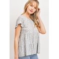thumbnail image 3 of Dot Textured Print Jersey Ruffled Short Sleeve Top, 3 of 5