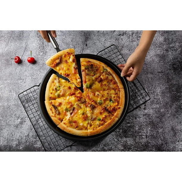 Plaque à pizza antiadhésive de 30,5 cm - Plaque de cuisson ronde - Plaque à pizza  pour four - Plaque à pizza en aluminium pur - Durable - Facile à nettoyer  pour