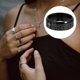 thumbnail image 4 of Anillo de cruz de oración con adorno de mano de acero de titanio (negro y azul), 4 of 8