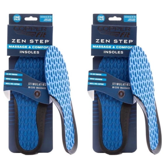 Copper Fit Zen Step Insoles, Massage & Comfort, Women and Men Insole 2 pair