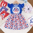 thumbnail image 2 of CAUYDY 2T 3T 4T 5T 6T 7T Dresses for Kids Girl Toddler Girls 4th of July Outfits Baby American Flag and Star Cute Print Dress Children Summer Sundress (Sizes 5-6 Years,Blue), 2 of 7