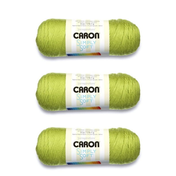 Lote de 3 Ovillos de Hilo Acrílico Caron Simply Soft Color Chartreuse de 170g