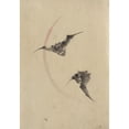 thumbnail image 2 of Katsushika Hokusai 14x18 Gold Ornate Wood Frame and Double Matted Museum Art Print Titled - Two Bats Flying (1830-1850), 2 of 4