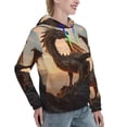 thumbnail image 6 of Uemuo Sky Sunset Bronze Dragon Pattern Women's Hoodie with Eye-catching Drawstrings- Casual Pullover Hoodie with Kangaroo Pocket, Stylish Hooded Sweatshirt-Small, 6 of 7