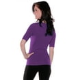 thumbnail image 2 of Emmalise Women's Slim Athletic Fit Neck Tshirt Half Sleeves Top (Purple, Large), 2 of 7
