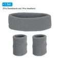 thumbnail image 3 of Uxcell 2 Sport Wristbands & 1 Headband Set Cotton Absorbent Athletic Sweatband Gray, 3 of 6