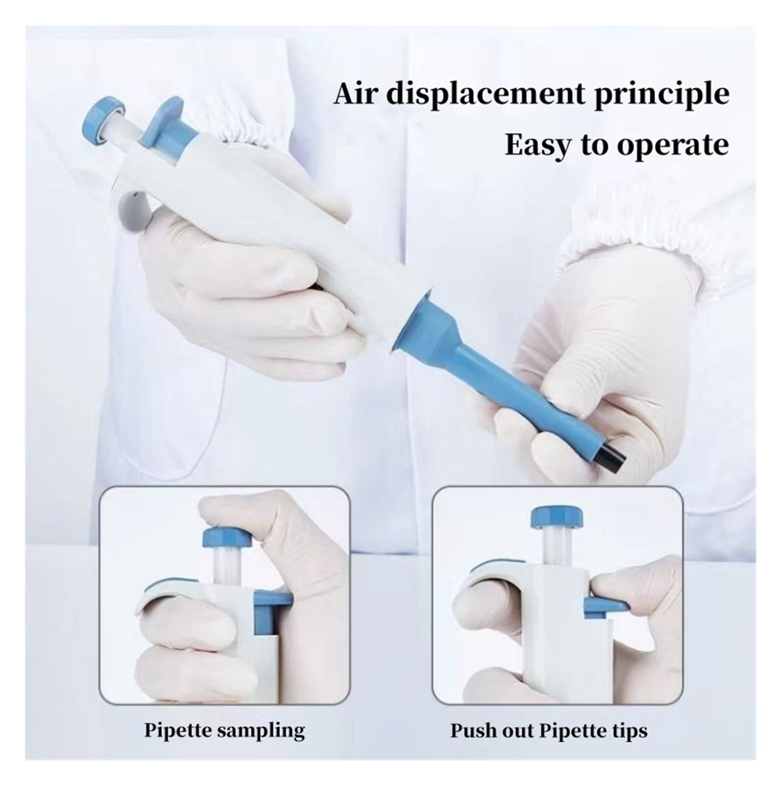 Laboratory Micropipette Plastic Single Channel Adjustable Pipette 100-1000ul Chemistry Lab Equipment Lab Equipment ,Precision & Accuracy